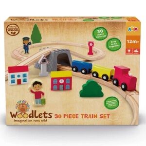 Wooden Train Set Woodlets 30 Pieces For Ages 12 Months+